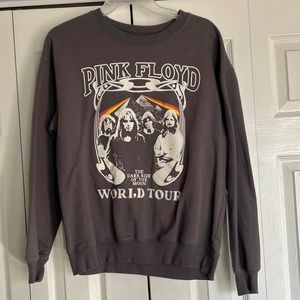 PINK FLOYD Women's Gray World Tour Long Sleeve Crewneck Sweatshirt ~ Size Medium